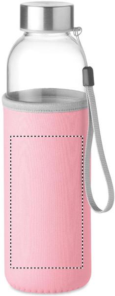 Glastrinkflasche mit Neoprenhülle 500 ml: Logoposition – Beutel