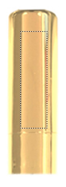 Lip balm in UV finish: Logo position – front of the product