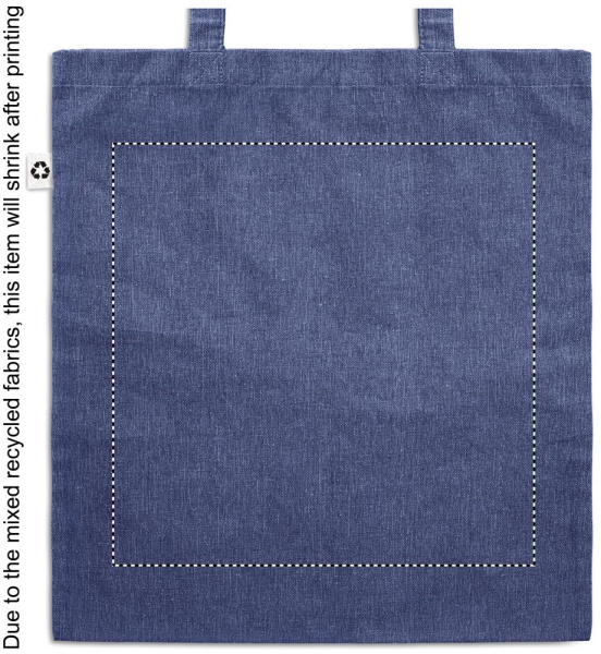 Sac de courses à 2 tons 140 g: Emplacement du logo – face arrière du produit