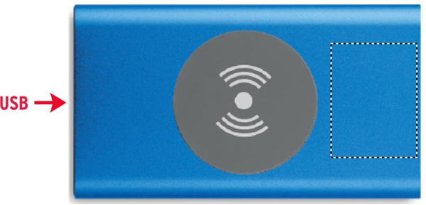 Wireless Power bank 4000mAh: Logo position – upper-right area of the product