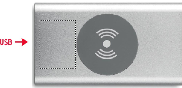 Wireless Power bank 4000mAh: Logo position – upper-left area of the product