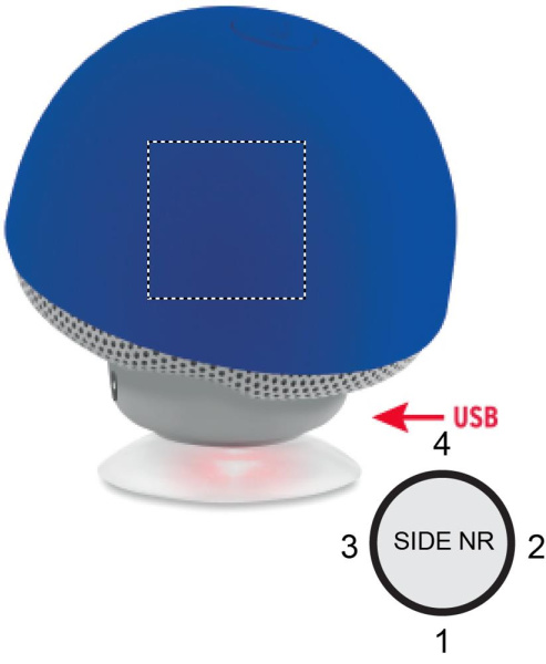 Mini wireless Lautsprecher: Logoposition – Seite 2 des Produkts