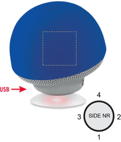 Mini wireless Lautsprecher: Logoposition – Seite 3 des Produkts