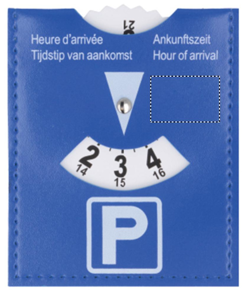 Parkimiskell PVC-st: Logo asukoht – toote esikülje parem pool