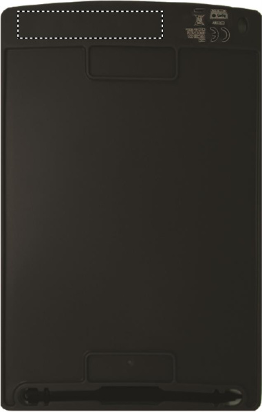 LCD-Schreibtafel: Logoposition – oberer Bereich der Produktrückseite