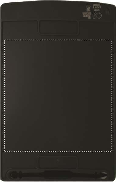LCD-Schreibtafel: Logoposition – Rückseite des Produkts