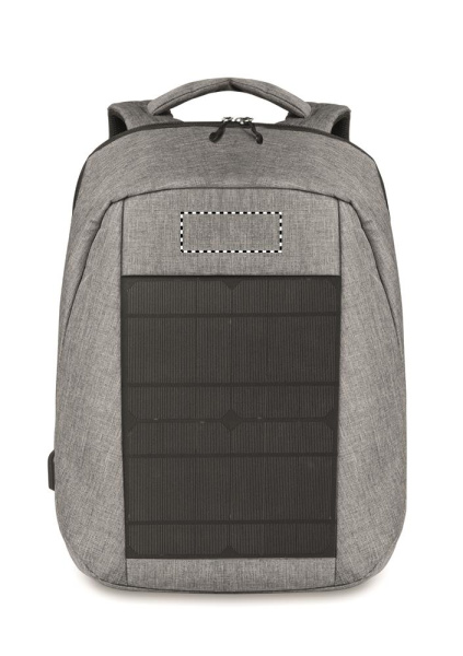 Sac à dos solaire: Emplacement du logo – partie supérieure de la face avant du produit