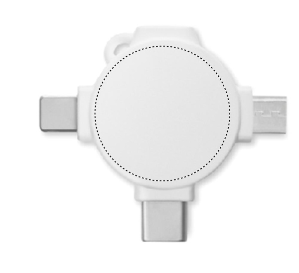 Câble adaptateur 3 en 1: Emplacement du logo – face avant du produit