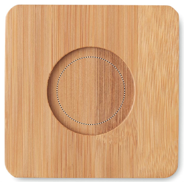 2 dvigubų sienelių espreso stiklinių rinkinys BELIZE: Logotipo vieta – Coaster 2 centre