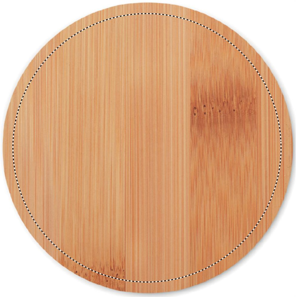 Double wall glass with bamboo lid Frankfurt 450 ml: Logo position – lid