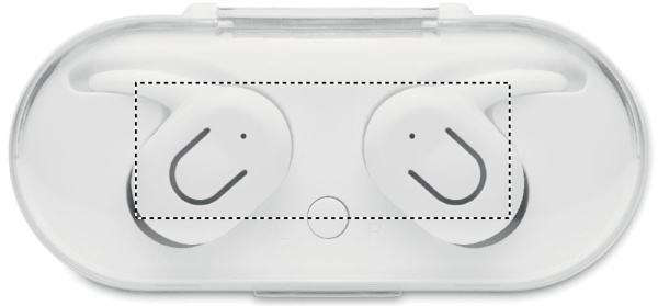 Écouteurs TWS avec boîtier de charge: Emplacement du logo – dessus du produit