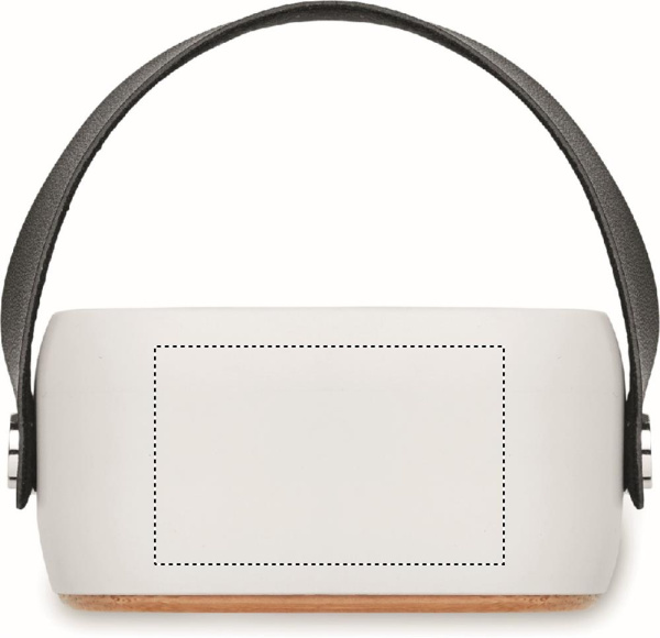 Enceinte 3 W avec face avant en bambou: Emplacement du logo – dessus du produit