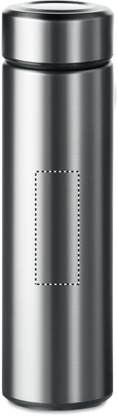 Dvigubos sienelės 425 ml kolba: Logotipo vieta – gaminio priekinė pusė