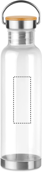 Tritan™ bottle with bamboo detail 800 ml: Logo position – front of the product