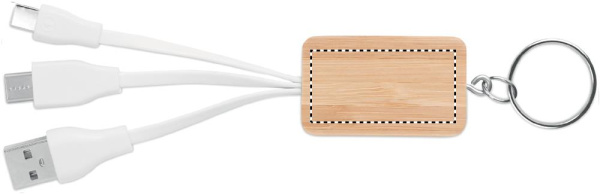 Bambusest 3-in-1 kaabel: Logo asukoht – toote 1. külg