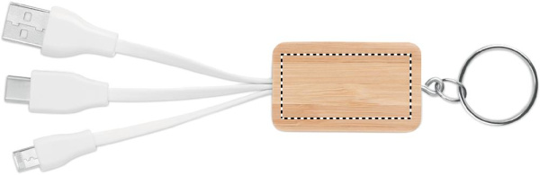 Bambusest 3-in-1 kaabel: Logo asukoht – toote 2. külg