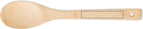 Salladssked i bambu: Logotypens placering – sked: framsida