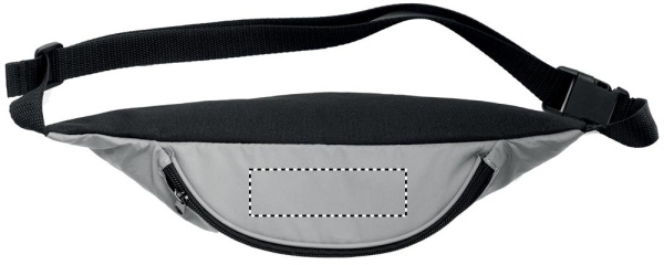 Midjeväska reflexmaterial: Logotypens placering – produktens ovansida