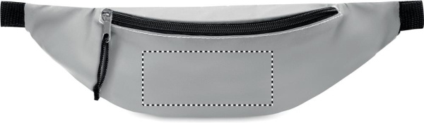 Midjeväska reflexmaterial: Logotypens placering – produktens framsida