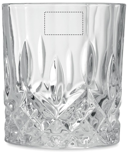 Whiskeyset i bambulåda: Logotypens placering – Glass 2
