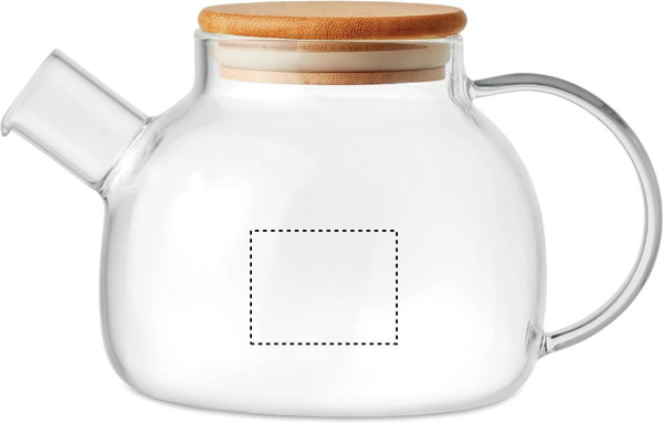 Teekann borosilikaatklaas 850ml: Logo asukoht – paremakäelise kasutaja poolel