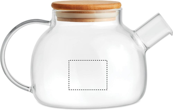 Teekann borosilikaatklaas 850ml: Logo asukoht – vasakukäelise kasutaja poolel
