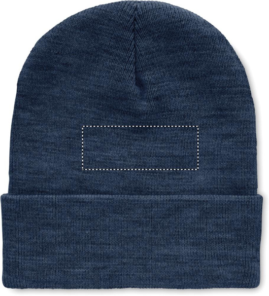 Bonnet en RPET à revers: Emplacement du logo – partie supérieure de l’arrière du produit