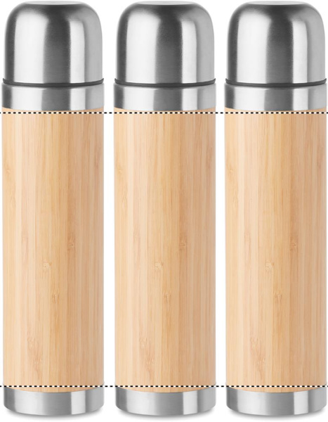 Thermos med bambu 400ml CHAN BAMBOO: 360°-tryck – runt produkten
