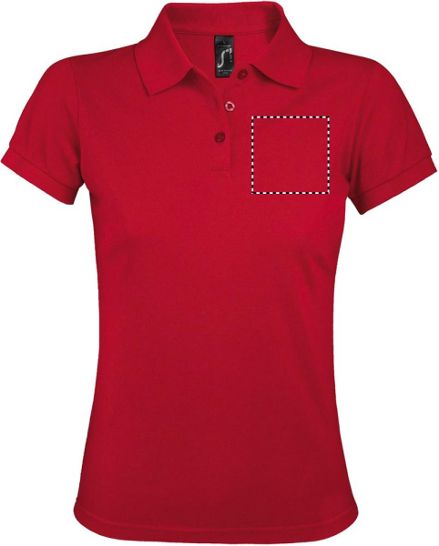 PRIME DAMEN POLO 200g: Logoposition – Brustmitte