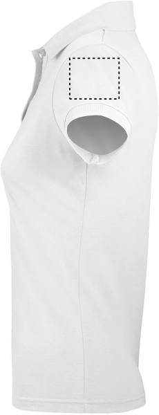 PRIME DAMEN POLO 200g: Logoposition – linker Ärmel