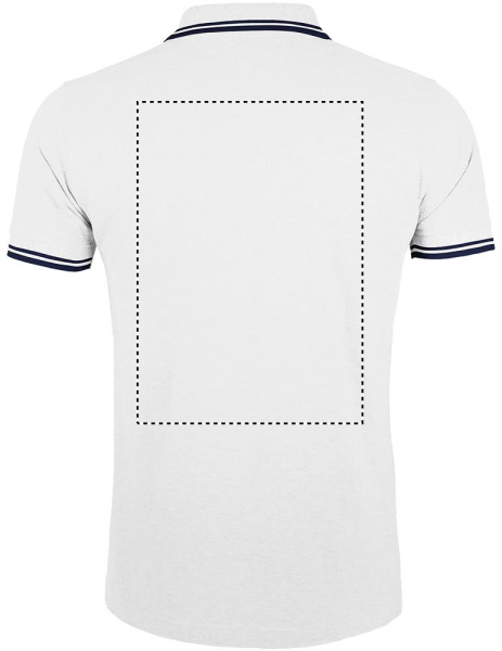 PASADENA Herren Polo 200g: Logoposition – Rückseite des Produkts
