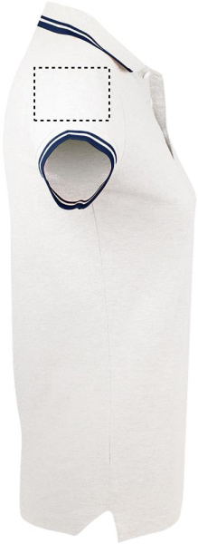 PASADENA Damen Polo 200g: Logoposition – rechter Ärmel