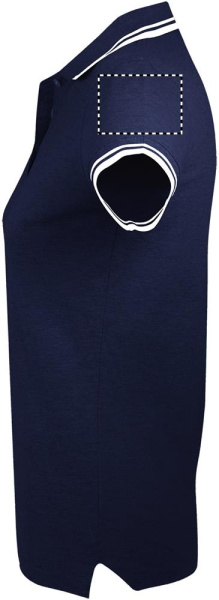 PASADENA Damen Polo 200g: Logoposition – linker Ärmel