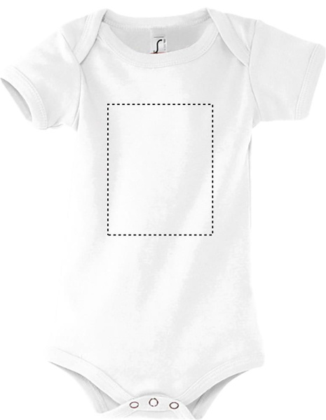BAMBINO BABY BODYSUIT 180g: Logotypens placering – produktens framsida