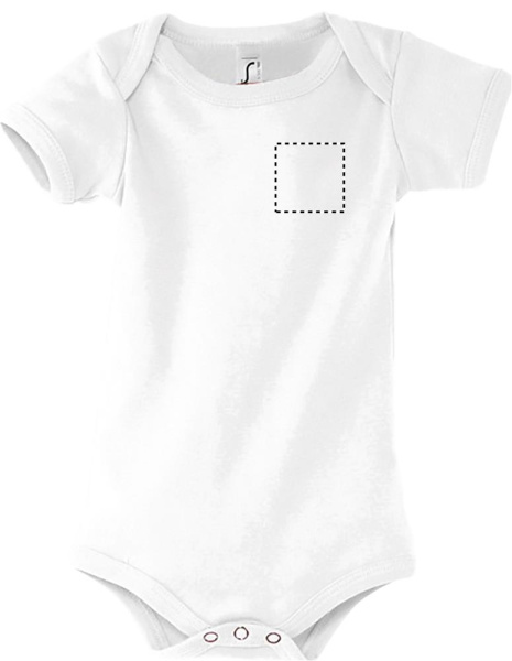 BAMBINO BABY BODYSUIT 180g: Logotypens placering – mitt på bröstet
