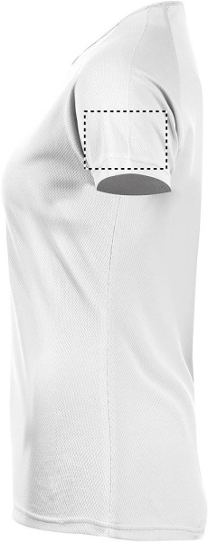 SPORTY DAMENT-SHIRT  140g: Logoposition – linker Ärmel