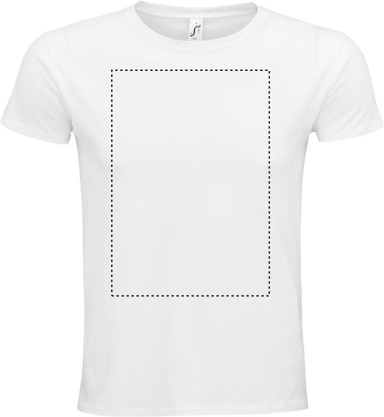 EPIC UNI T-KREKLS 140g: Logotipa izvietojums – izstrādājuma priekšpuse