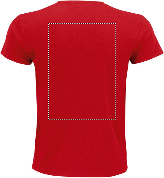 EPIC UNI T-KREKLS 140g: Logotipa izvietojums – izstrādājuma aizmugure