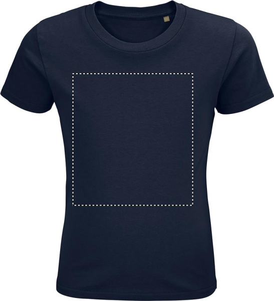 PIONEER BARN T-SHIRT 175g: Logotypens placering – produktens framsida