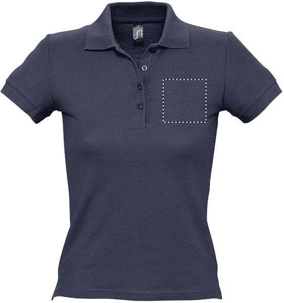 PEOPLE Naisten Polo 210g: Logon sijainti – rinnan keskiosa