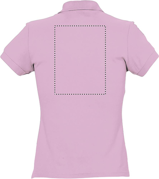 PASSION WOMEN POLO 170g: Logo asukoht – toote tagakülg
