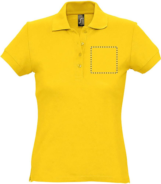 PASSION WOMEN POLO 170g: Logo asukoht – rinna keskosa