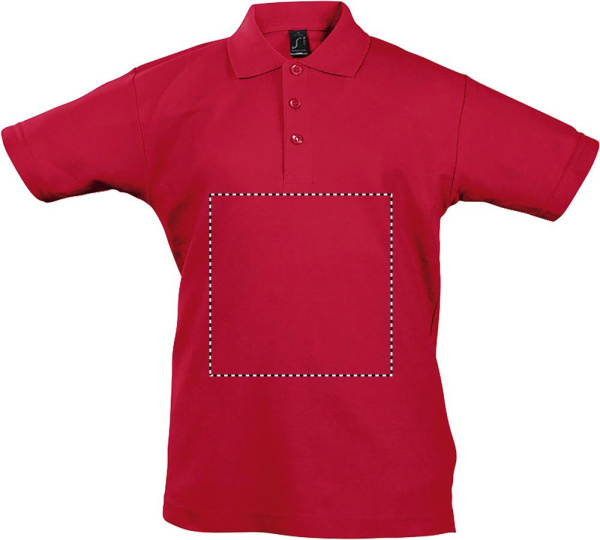 SUMMER II KIDS Polo 170g: Logotipa izvietojums – izstrādājuma priekšpuse