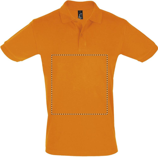 PERFECT MEESTE Polo 180g: Logo asukoht – toote esikülg