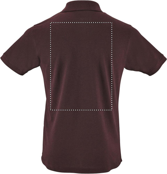 PERFECT MEESTE Polo 180g: Logo asukoht – toote tagakülg