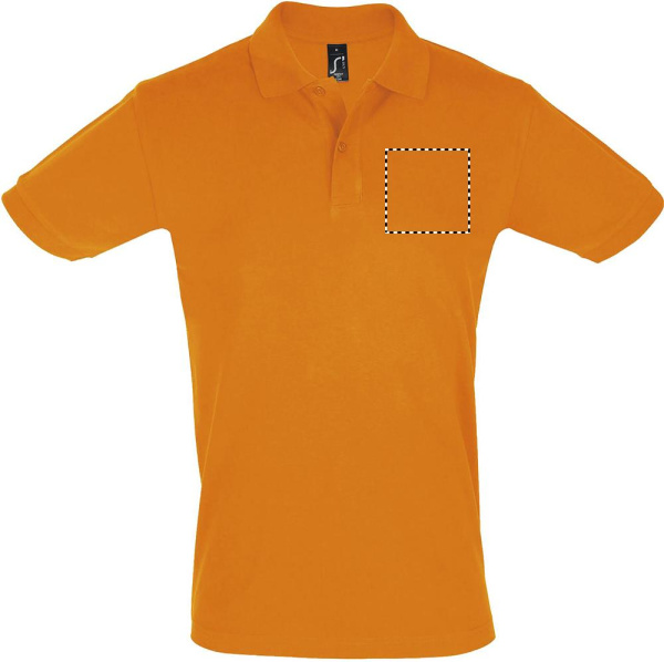 PERFECT MEESTE Polo 180g: Logo asukoht – rinna keskosa