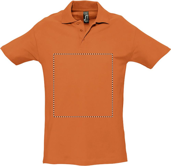 SPRING II MEESTE Polo 210g: Logo asukoht – toote esikülg