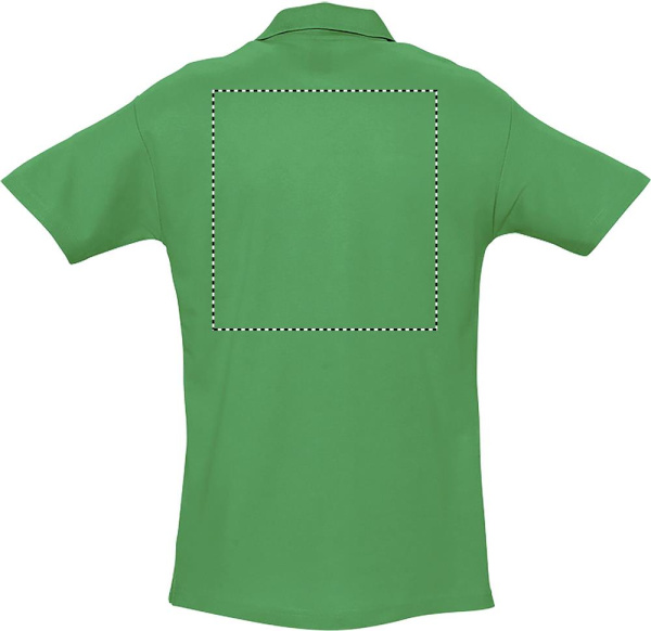 SPRING II MEESTE Polo 210g: Logo asukoht – toote tagakülg
