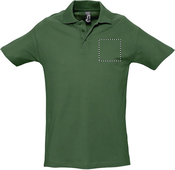 SPRING II MEESTE Polo 210g: Logo asukoht – rinna keskosa