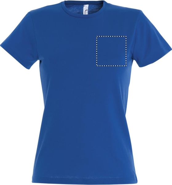 MISS WOMEN T-SHIRT 150g: Logo position – centre chest